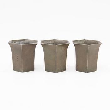 Just Andersen, cups, 3 pcs, Denmark, first half of the 20th century.