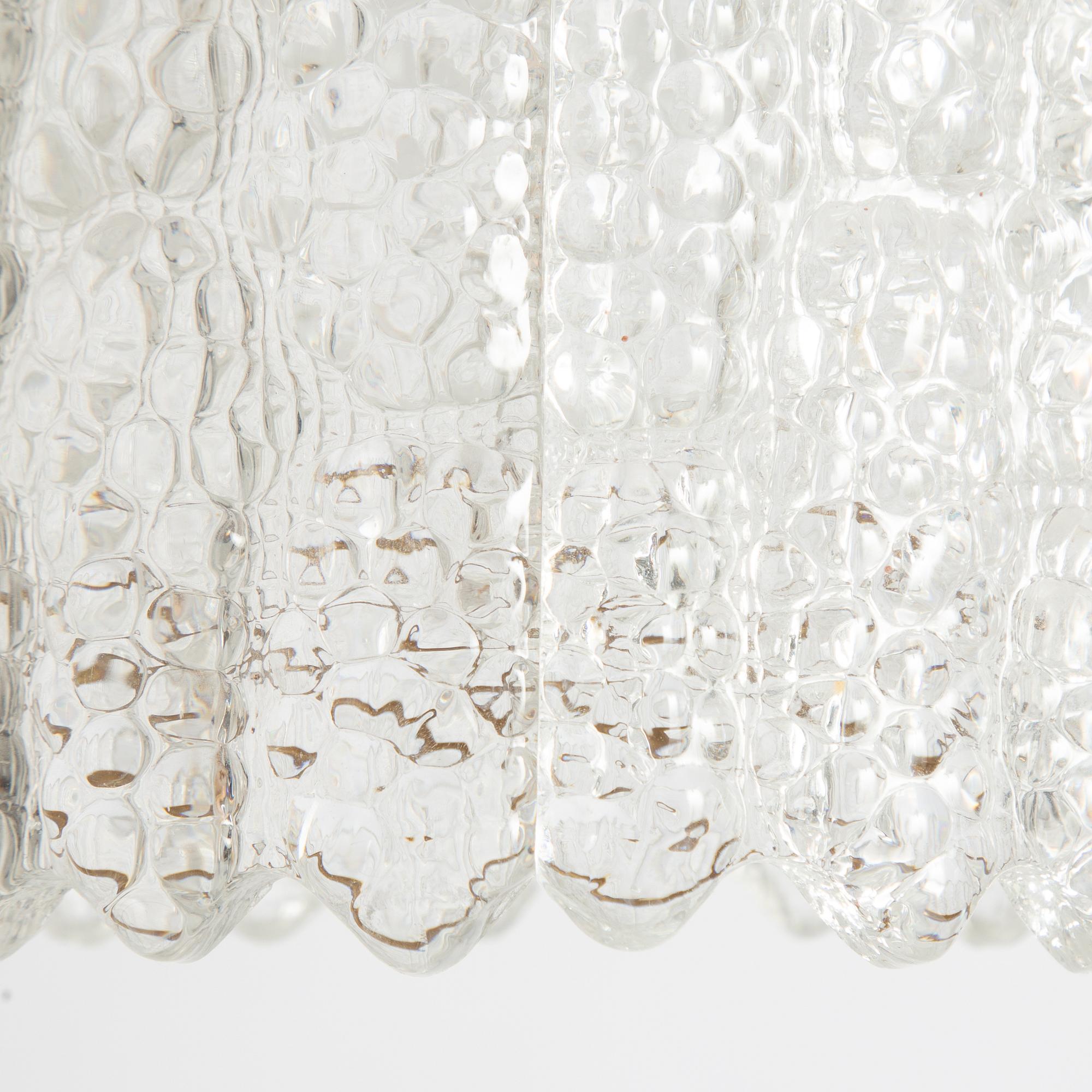 Carl Fagerlund, Ceiling lamps, a pair, Orrefors, second half of the 20th century.