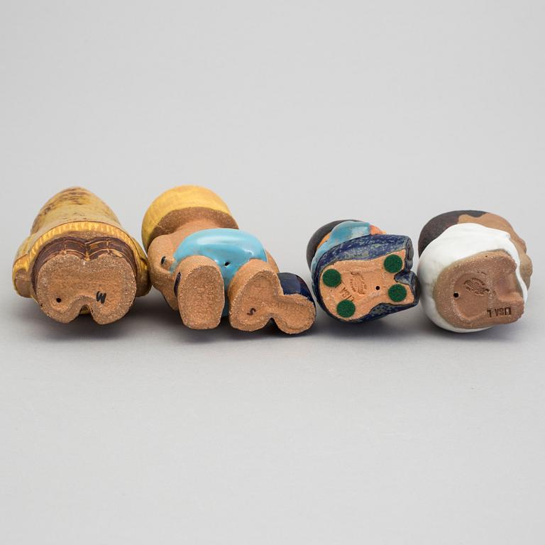 A set of eight stoneware sculptures " All världens barn"  by Lisa Larson, 1974-75.