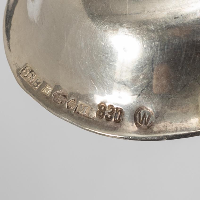 Sauce boat, silver, Rococo style, Swedish import mark, first half of the 20th century.
