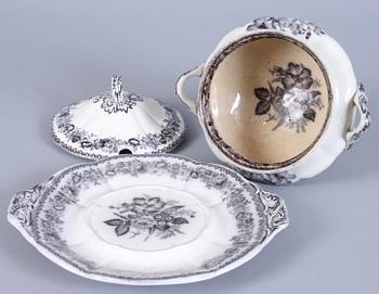 TERRINER, ett par, flintgods, Gustafsberg, omkring 1900.