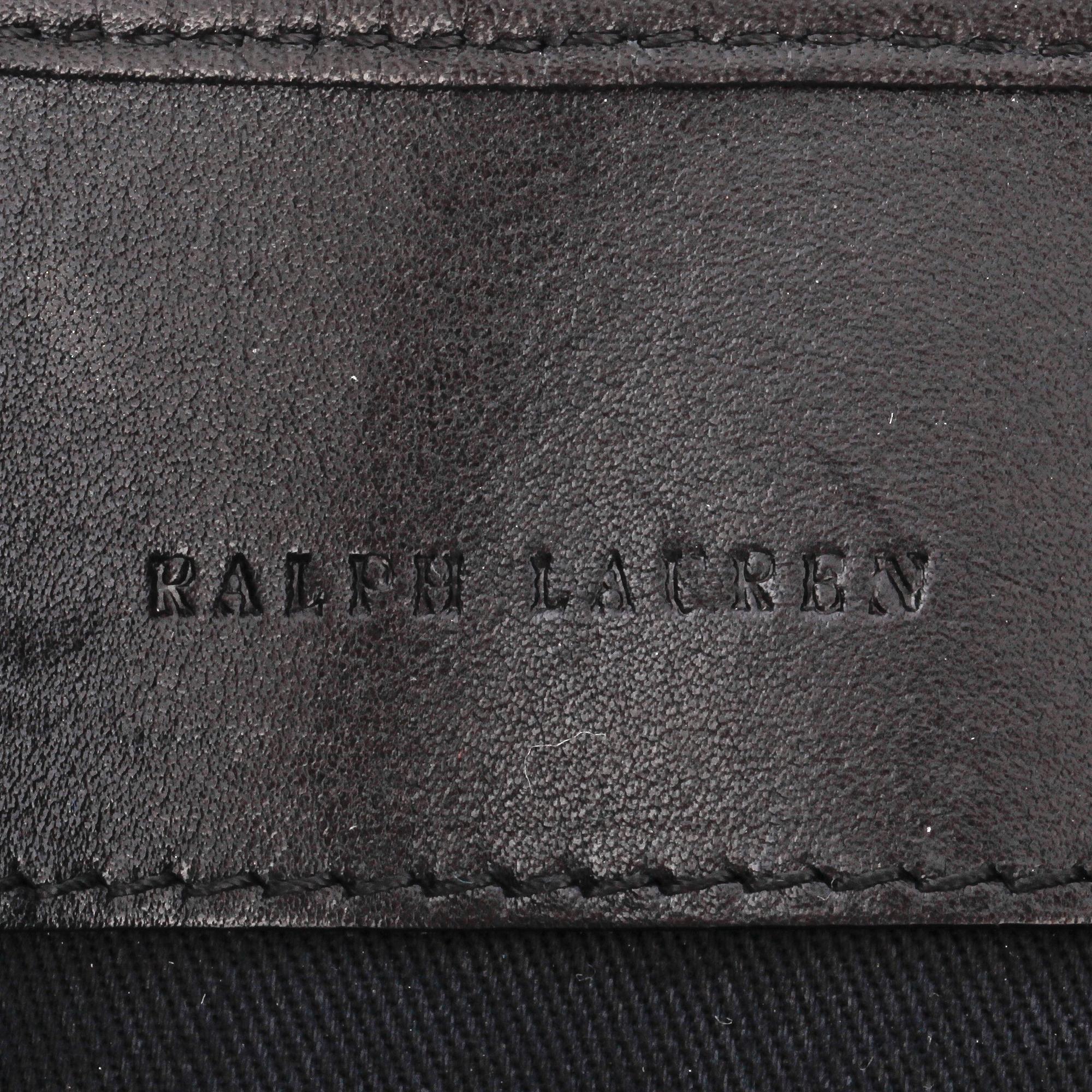 RALPH LAUREN, a black leather tote bag.