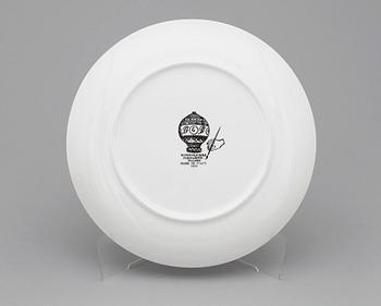 TALLRIKAR, 6 st,  Porslin, "Mongolfiere", Fornasetti, Milano, Italien. 1950-tal.