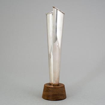 A Finnish 20th century silver and wood vas, mark of Tapio Wirkkala, Helsinki 1963.