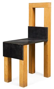 815. A Jonas Bohlin oak and iron chair "Sto", Stockholm 1990.