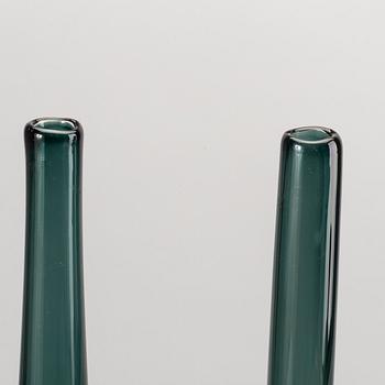 A set of four 1950:s glass pieces 'Tona' by Bengt Orup för Johansfors Glass factory, Sweden.