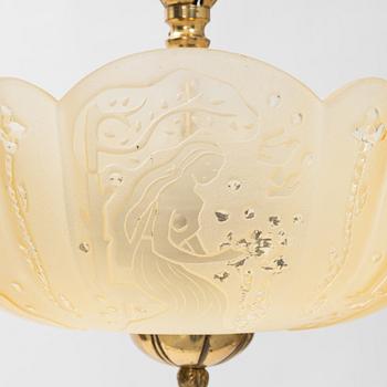 A Swedish Modern ceiling light, 1940s.