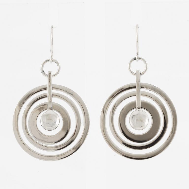 Tapio Wirkkala, a pair of earrings "Silvermoon", sterling silver, for Kultakeskus.