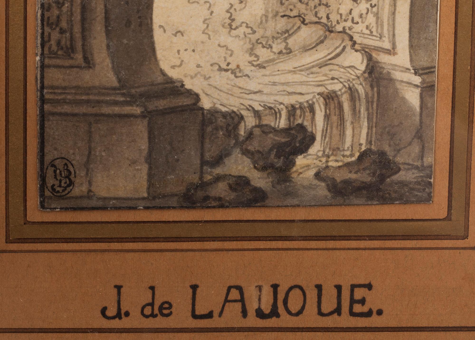 JACQUES DE LAJOUE, tillskriven. Blandteknik,  1700-tal.