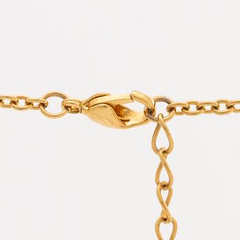 DIOR, PENDANT with CHAIN, metal, length approx 50 cm, pendant approx 3,5 x 3 cm.