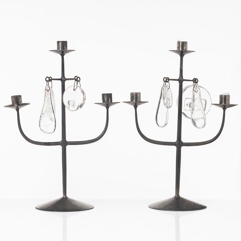 Erik Höglund, a pair of candelabra, Boda Smide, second half of the 20th Century.
