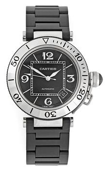 1341. A Cartier 'Pasha' gentleman's wrist watch, c. 2005.