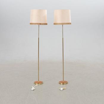 Floor lamps, a pair, mid-20th century.