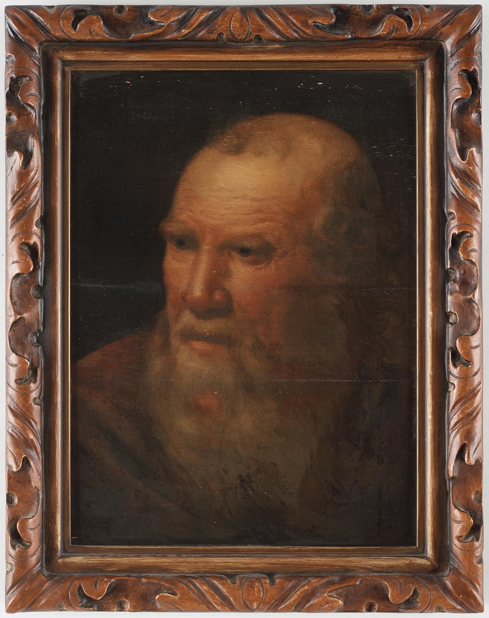 Jacob Jordaens Attributed to, The head of a bearded man, a study.