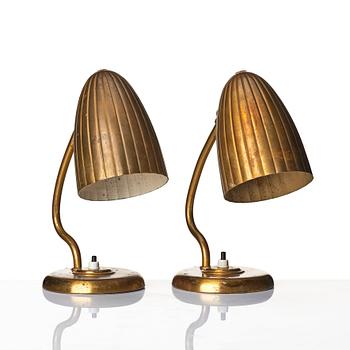 Harald Notini, a pair of table lamps, model '15470', Arvid Böhlmarks Lampfabrik, Sweden, 1940s.