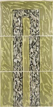 Juha Joro, woodcut, triptych, signed and dated 1988.