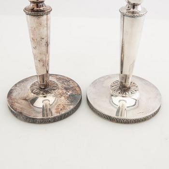 Candelsticks, a pair, silver, Cesons, Gothenburg, 1972-1974.