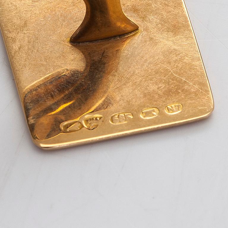 A pair of  14K gold 'Bore' cufflinks, Kultateollisuus Oy, Turku 1966.