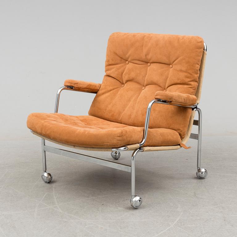 BRUNO MATHSSON, a 'Karin' tubular steel easy chair from Dux.