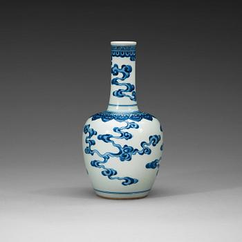 A blue and white vase, 20th Century.