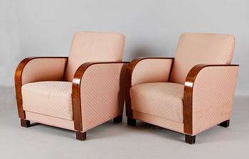 FÅTÖLJER, 1 par, art déco, 1930-tal.