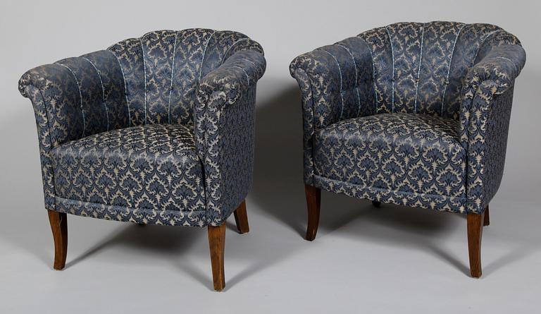 FÅTÖLJER, 1 par, 1900-talets mitt.