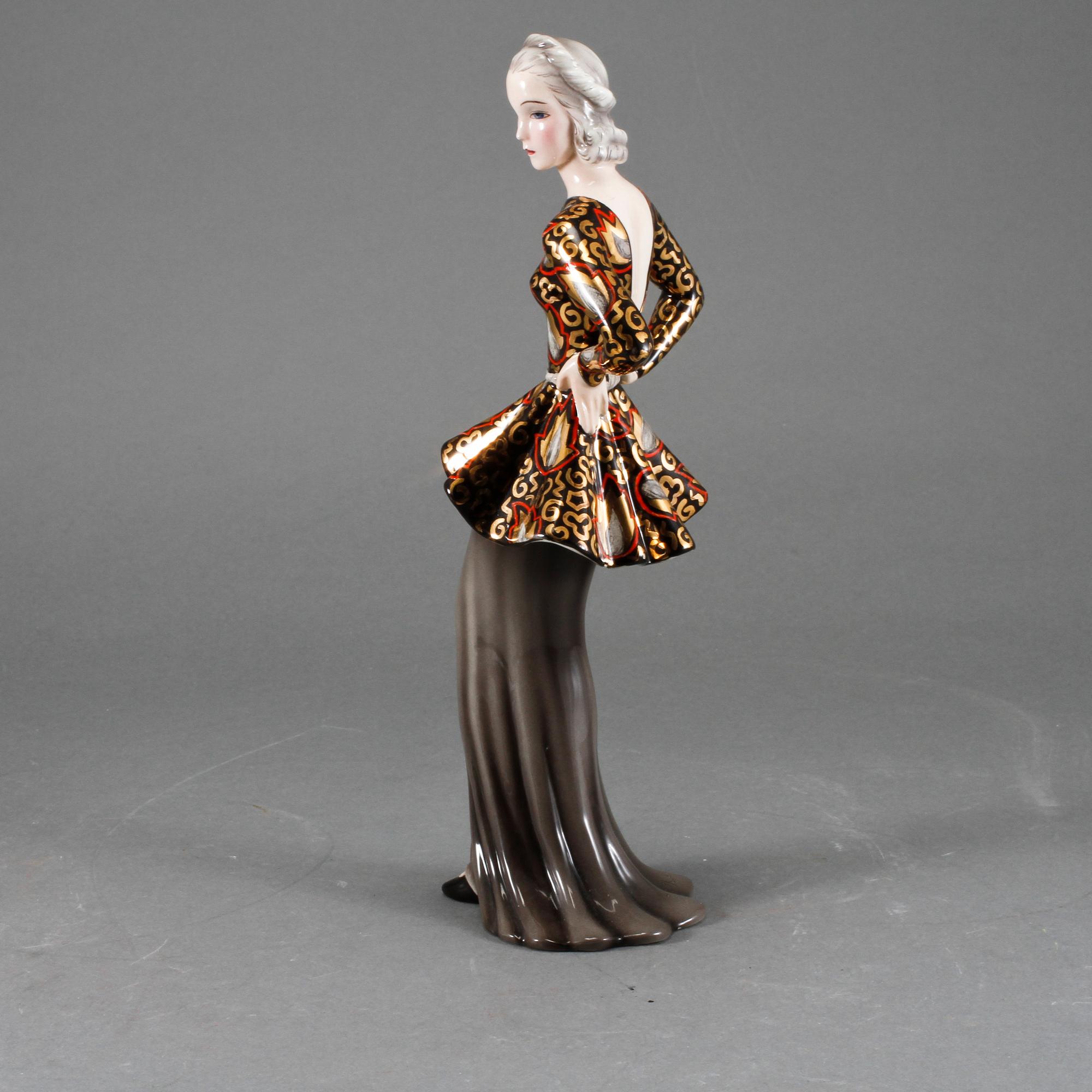 FIGURIN, porslin, Claire Herczeg, Goldscheider, Tyskland, 1920/30-tal.