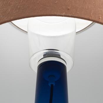 A pair of blue glass table lights, Luxus, Vittsjö.