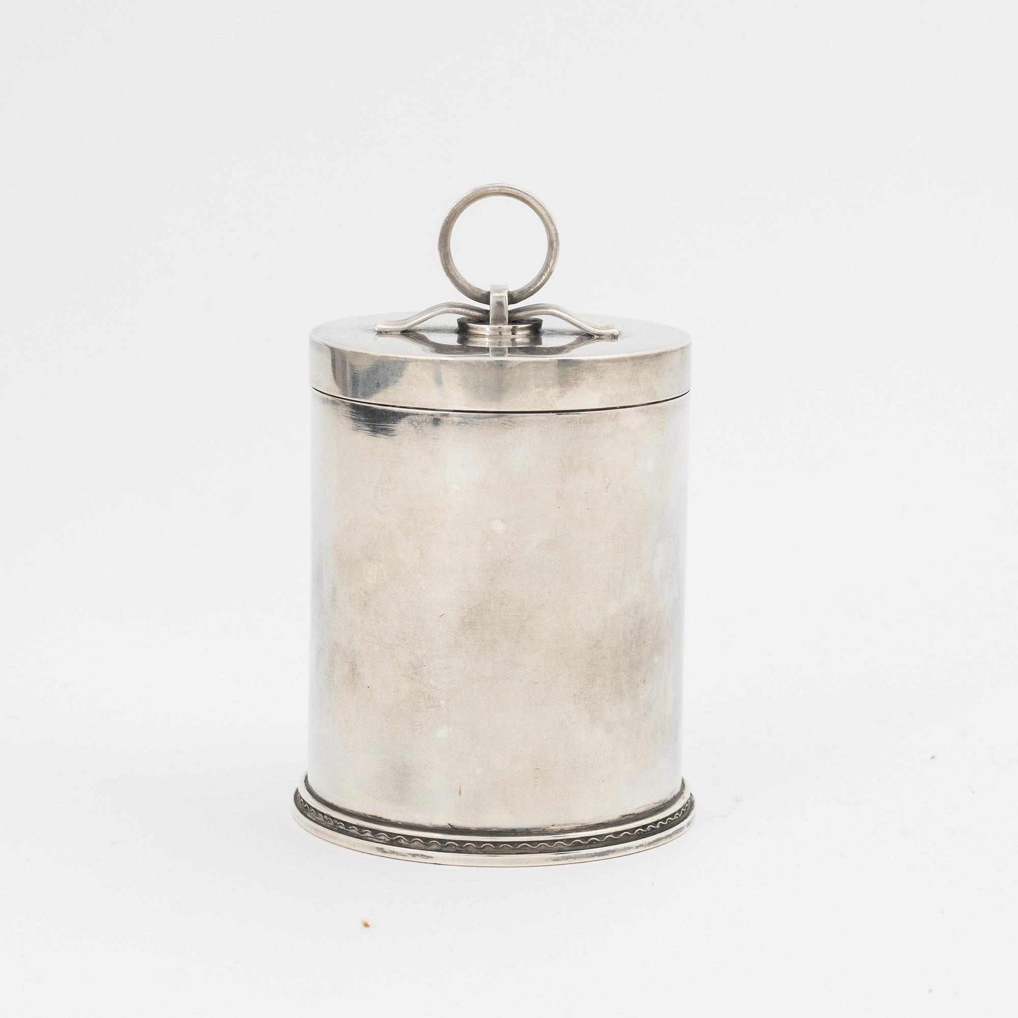 Atelier Borgila, tobaksburk, sterlingsilver, Stockholm 1937.
