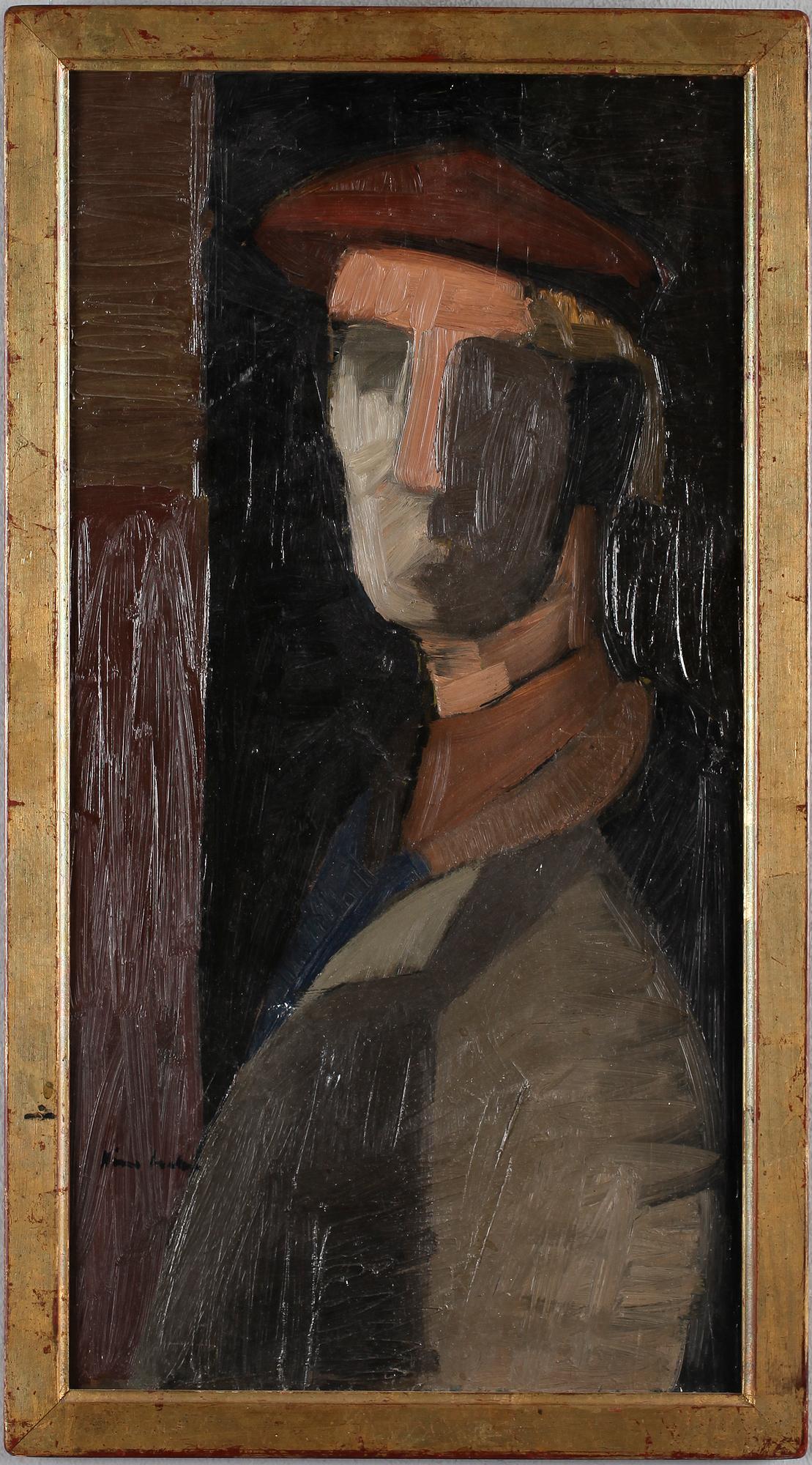 OIDENTIFIERAD KONSTNÄR, olja på pannå, otydligt signerad.