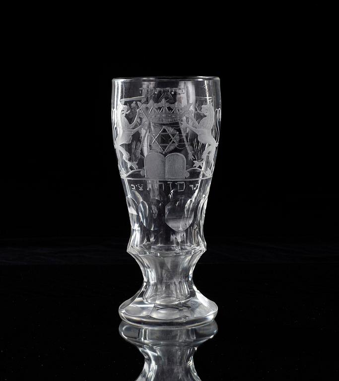 A 19th cent Judaica goblet.