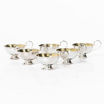 A set of six silver punsch mugs, Gundefeldt & Falk Silverware, 1961.