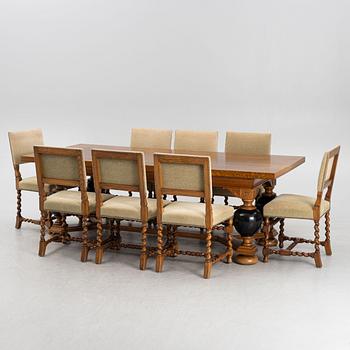 A nine-piece Baroque style dining suite, 1920's/30's.