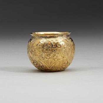 A German late 16th century/early 17th century silver-gilt tumbler, Lorenz Ott, Nürnberg (1587-1632).