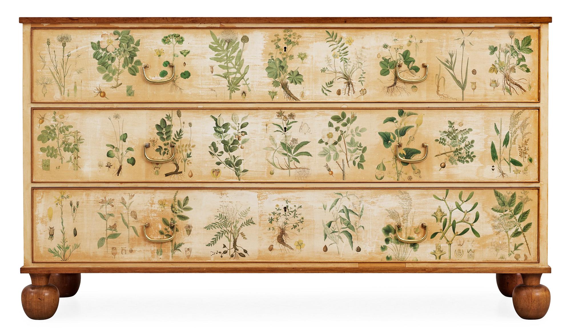 A Josef Frank 'Flora' chest of drawers by Svenskt Tenn, 1948.
