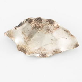 Brooch in the form of a leaf, sterling silver. , Lund 1957.