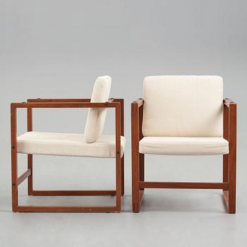 Ole Gjerløv Knudsen & Erik Korshagen, fåtöljer, ett par, Søren Nielsen & Co, Danmark 1950-60-tal.