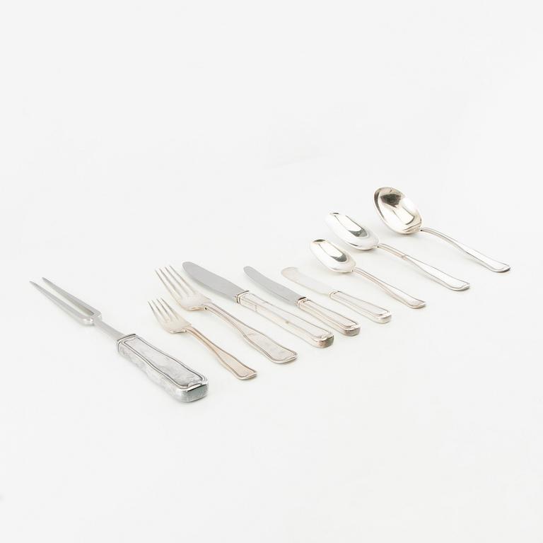 Harald Nielsen, 73-piece silver cutlery set "Old Danish" by Georg Jensen.