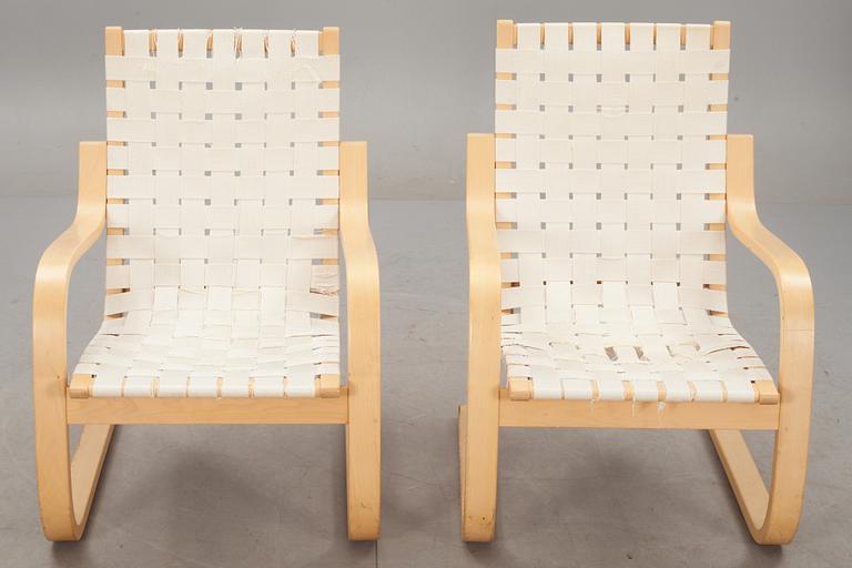 FÅTÖLJER, ett par, "Modell 406", Alvar Aalto, för Artek, Finland.