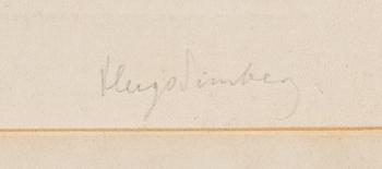 Hugo Simberg, linjeetsning och torrnål, plåtsignerad samt signerad med blyerts.