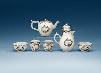 An armorial part tea and coffeeservice, Qing dynasty, Qianlong (1736-95).