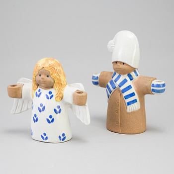 A set of two "Julius & Juliana" stoneware figurines by Lisa Larson for Gustavsberg.