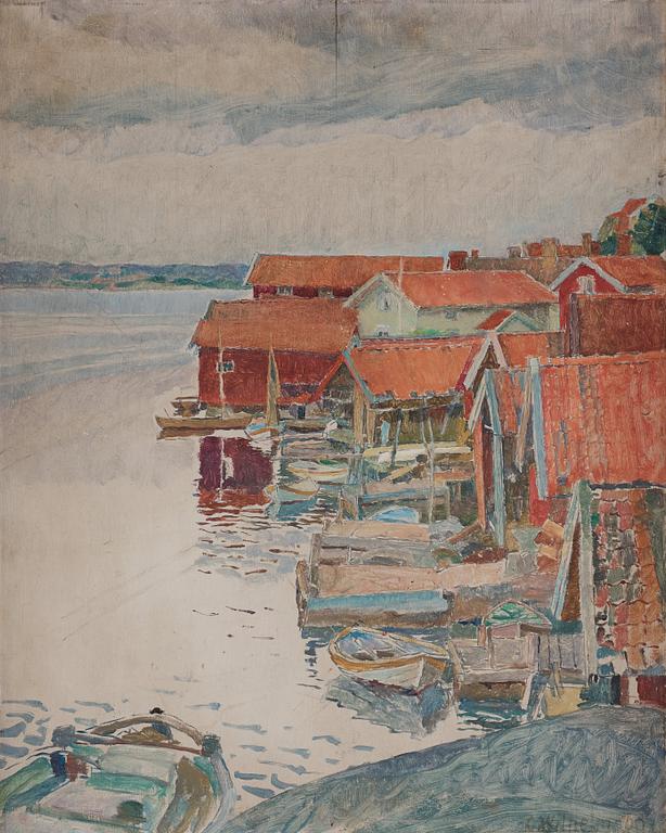 Carl Wilhelmson, "Septemberafton", motiv från Fiskebäckskil.