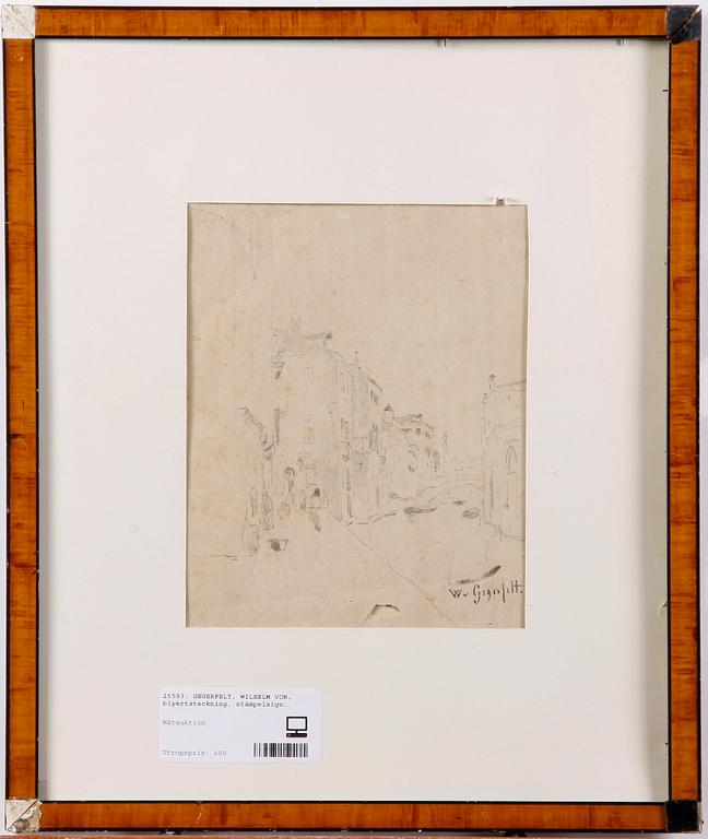GEGERFELT, WILHELM VON, blyertsteckning, stämpelsign.