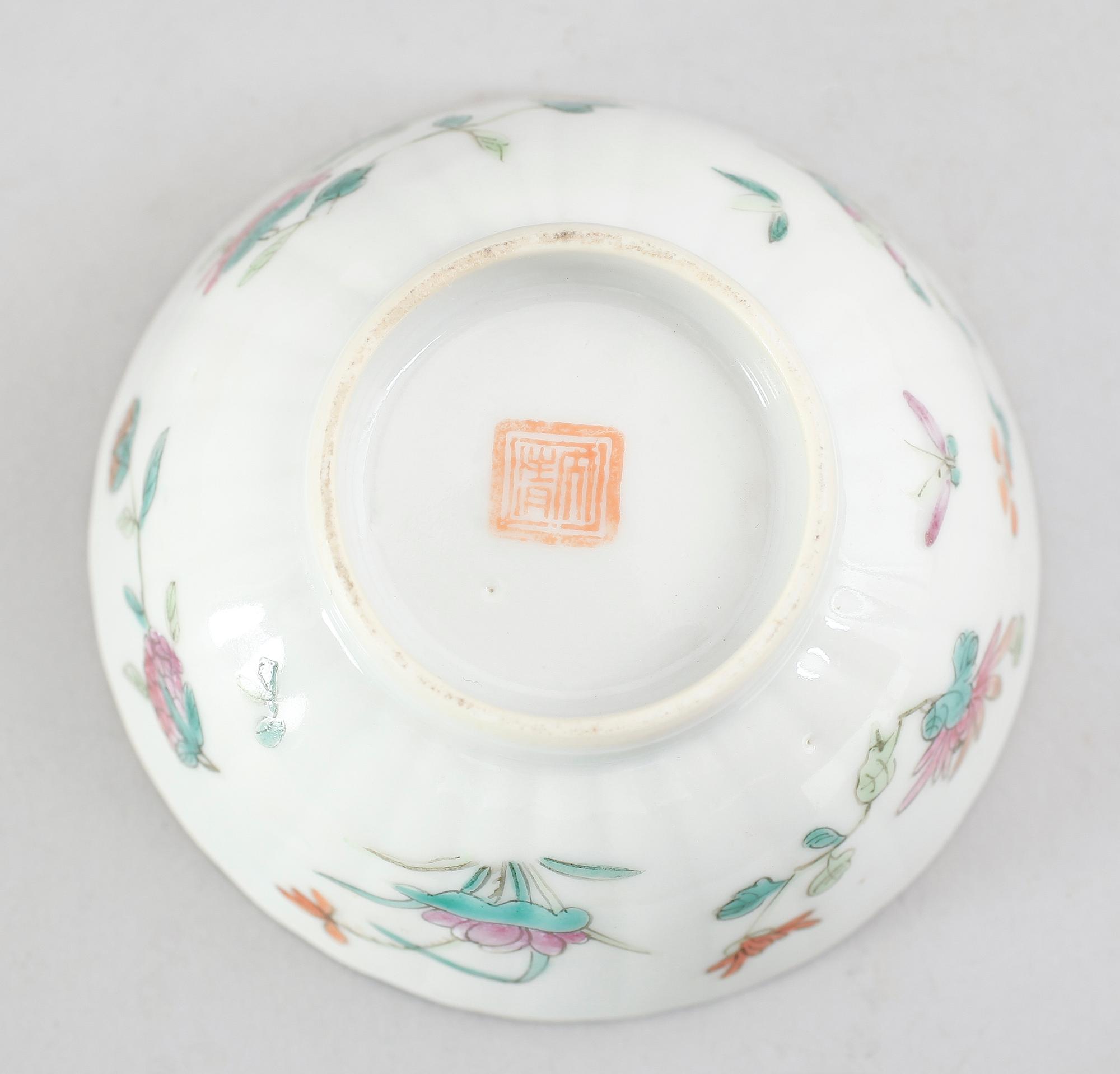 TESKÅLAR, 6 st, porslin, Kina, sannolikt sekelskiftet 1900.