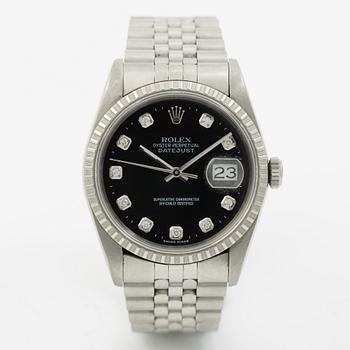 Rolex, Datejust, "Diamond Dial", wristwatch, 36 mm.