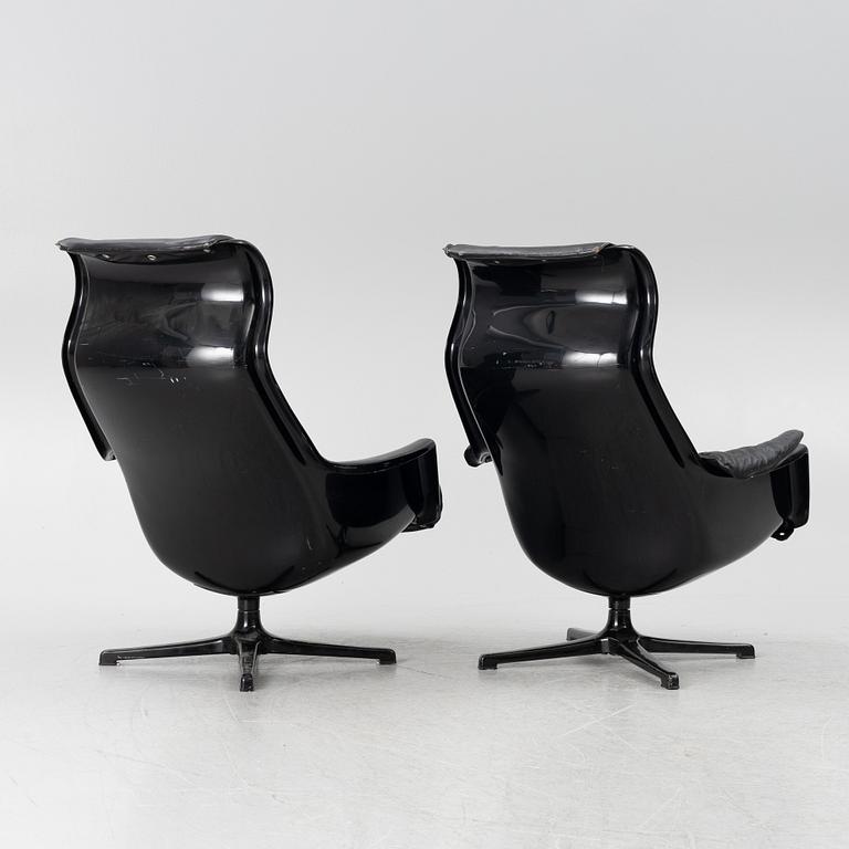 Alf Svensson, & Yngvar Sandström, fåtöljer, ett par, "Form 8"/"Galaxy", DUX, 1970-tal.