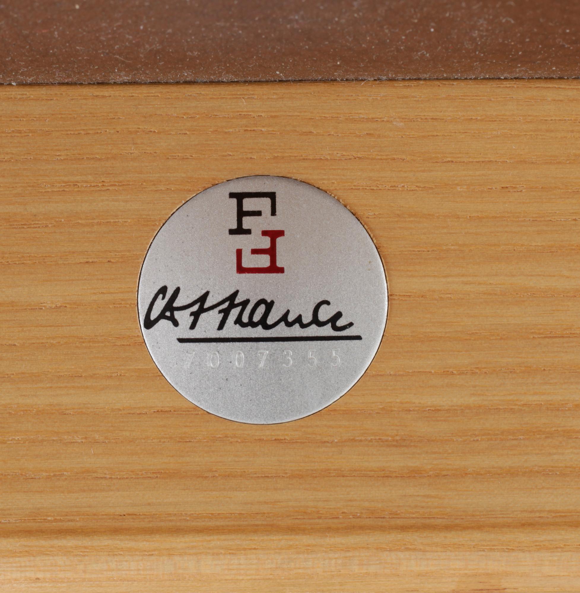 FÅTÖLJ samt PALL, France & Daverkosen, Danmark, 1900-talets andra hälft.