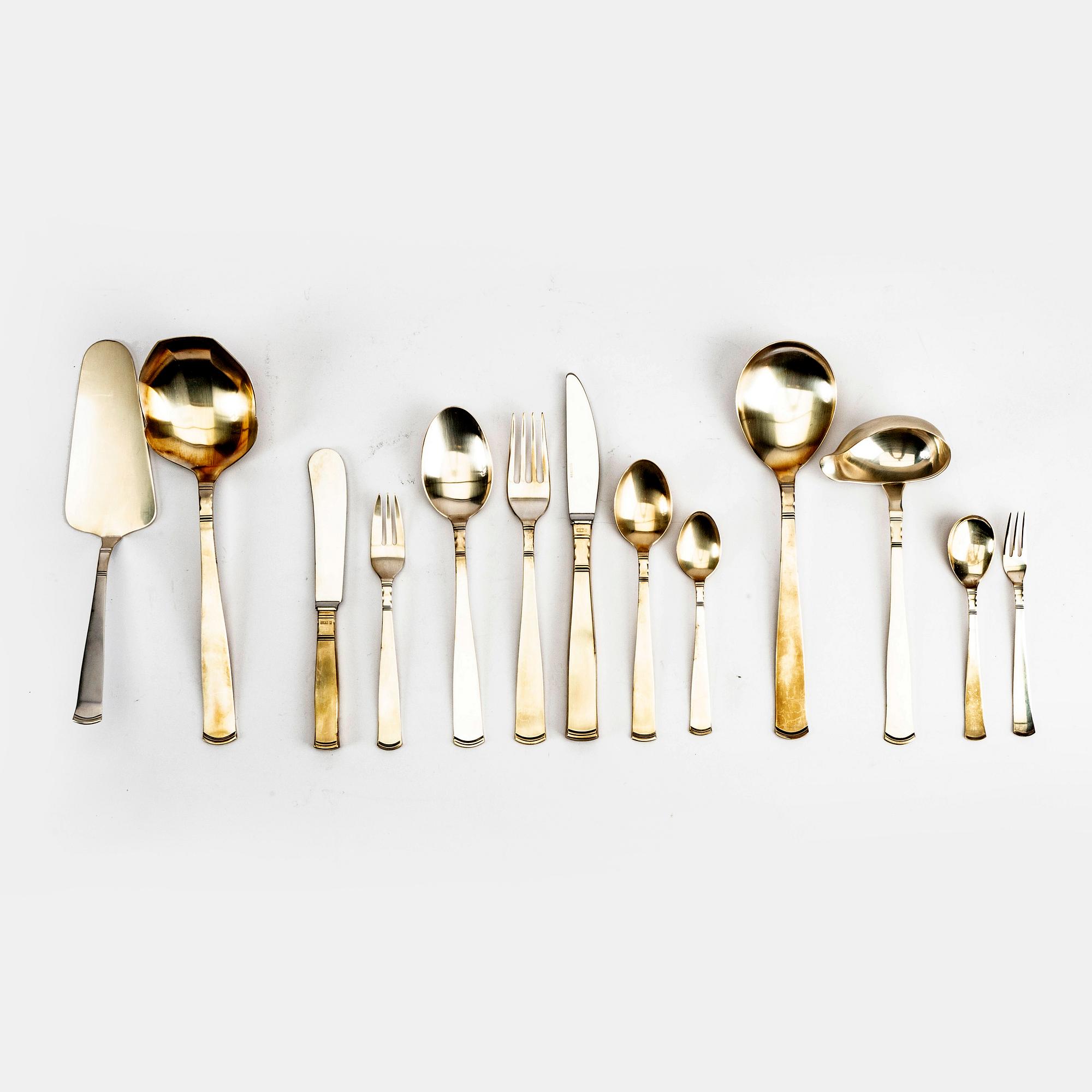 Jacob Ängman, bestick 86 dlr "Rosenholm" silver GAB Eskilstuna 1970-80-tal.