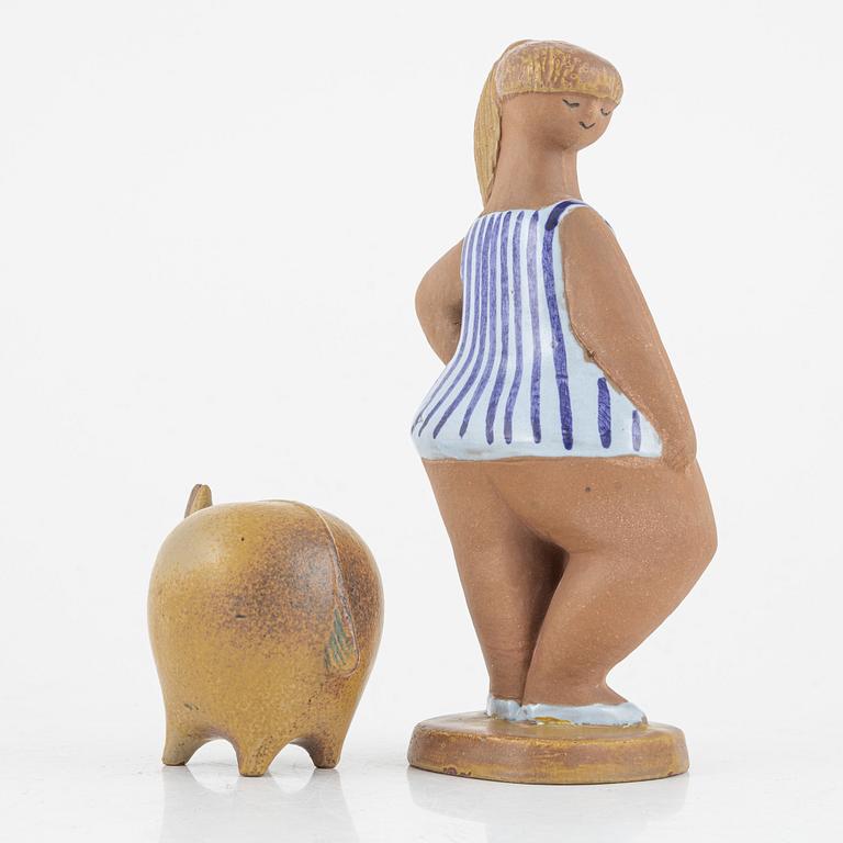 Lisa Larson, figuriner, 4 st, stengods, Gustavsberg.